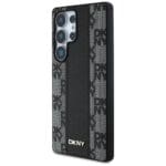 DKNY Leather Checkered Pattern MagSafe Black Kryt Samsung Galaxy S25 Ultra