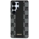 DKNY Leather Checkered Pattern MagSafe Black Kryt Samsung Galaxy S25 Ultra