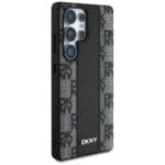 DKNY Leather Checkered Pattern MagSafe Black Kryt Samsung Galaxy S25 Ultra