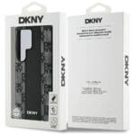 DKNY Leather Checkered Pattern MagSafe Black Kryt Samsung Galaxy S25 Ultra