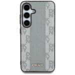 DKNY Leather Checkered Pattern MagSafe taupe Kryt Samsung Galaxy S25