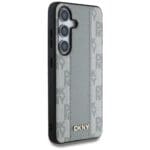 DKNY Leather Checkered Pattern MagSafe taupe Kryt Samsung Galaxy S25