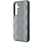 DKNY Leather Checkered Pattern MagSafe taupe Kryt Samsung Galaxy S25