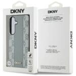 DKNY Leather Checkered Pattern MagSafe taupe Kryt Samsung Galaxy S25