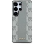 DKNY Leather Checkered Pattern MagSafe taupe Kryt Samsung Galaxy S25 Ultra