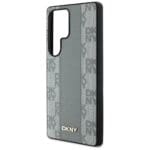 DKNY Leather Checkered Pattern MagSafe taupe Kryt Samsung Galaxy S25 Ultra