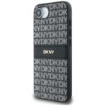 DKNY Repeat Texture Pattern with Tonal Stripe Black Kryt iPhone 16e