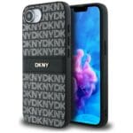 DKNY Repeat Texture Pattern with Tonal Stripe Black Kryt iPhone 16e