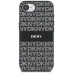 DKNY Repeat Texture Pattern with Tonal Stripe Black Kryt iPhone 16e