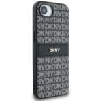 DKNY Repeat Texture Pattern with Tonal Stripe Black Kryt iPhone 16e