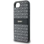 DKNY Repeat Texture Pattern with Tonal Stripe Black Kryt iPhone 16e
