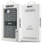 DKNY Repeat Texture Pattern with Tonal Stripe Black Kryt iPhone 16e