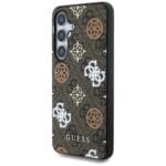 Guess 4G Printed ColoRed Peony Pattern MagSafe to Brown Kryt Samsung Galaxy S25
