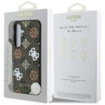 Guess 4G Printed ColoRed Peony Pattern MagSafe to Brown Kryt Samsung Galaxy S25