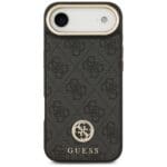 Guess 4G Strass Logo & Big Strap Metal Buttons MagSafe Black Kryt iPhone 17 Air