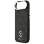 Guess 4G Strass Logo & Big Strap Metal Buttons MagSafe Black Kryt iPhone 17 Air