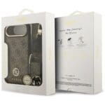 Guess 4G Strass Logo & Big Strap Metal Buttons MagSafe Brown Kryt iPhone 17 Air