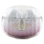 Guess Bluetooth Headphones GUTWSHDGKEEP TWS + Docking Station Pink/Pink Glitter Gradient