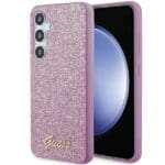 Guess GGUHCMHGGSHU S926 Purple Hardcase Glitter Script Kryt Samsung Galaxy S24 Plus
