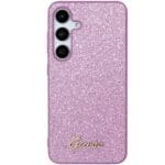 Guess GGUHCMHGGSHU S926 Purple Hardcase Glitter Script Kryt Samsung Galaxy S24 Plus
