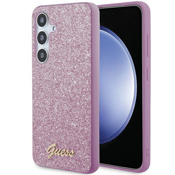 Guess GGUHCMHGGSHU S926 Purple Hardcase Glitter Script Kryt Samsung Galaxy S24 Plus