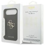 Guess Grained Big 4G & Classic Logo Black Kryt iPhone 17 Air