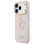 Guess Grained Big 4G & Stand Camera Pink Kryt iPhone 17 Pro