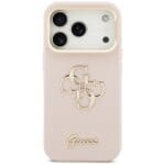 Guess Grained Big 4G & Stand Camera Pink Kryt iPhone 17 Pro
