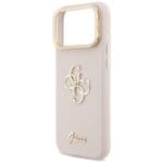 Guess Grained Big 4G & Stand Camera Pink Kryt iPhone 17 Pro Max