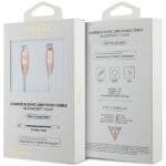 Guess GUCLLALRGDP USB-C Cable -Lightning 1.5m Fast Charging Pink Ebossed Logo