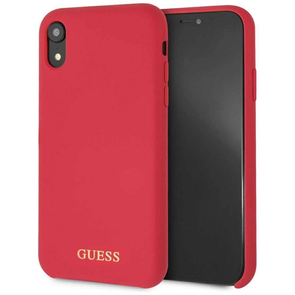 Guess GUHCI61LSGLRE Red Hardcase Silicone Kryt iPhone XR