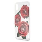 Guess GUHCPXROSTR Transparent Hardcase Flower Desire Red rose Kryt iPhone X/XS