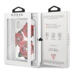Guess GUHCPXROSTR Transparent Hardcase Flower Desire Red rose Kryt iPhone X/XS