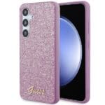 Guess GUHCSHGGSHU S921 Purple Hardcase Glitter Script Kryt Samsung Galaxy S24