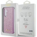 Guess GUHCSHGGSHU S921 Purple Hardcase Glitter Script Kryt Samsung Galaxy S24