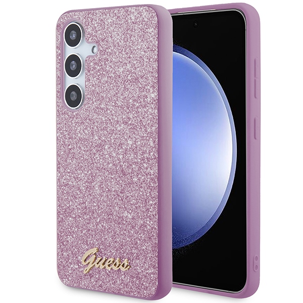 Guess GUHCSHGGSHU S921 Purple Hardcase Glitter Script Kryt Samsung Galaxy S24