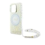 Guess GUHMP16LHCPOFPH White Hardcase IML Flowers Allover Electro With Pearl Kryt iPhone 16 Pro