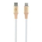 Guess GULMARG USB-C Cable -Lightning 1.5m Fast Charging Light Gold Embossed Logo