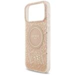 Guess IML Flowers Electro Pearl Strap MagSafe Pink Kryt iPhone 17 Pro Max