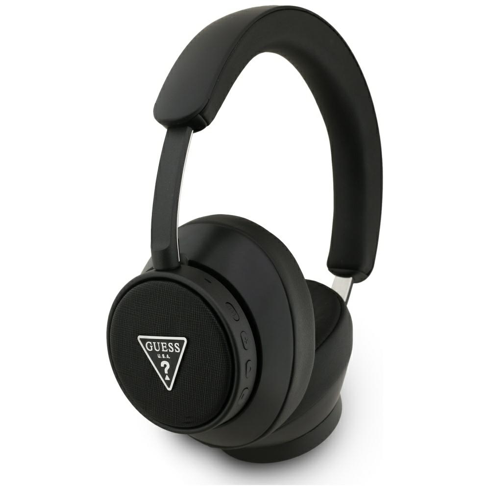 Guess Over-ear Headphones Bluetooth ENC Saffiano Triangle Logo Black