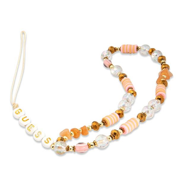 Guess Phone Strap GUSTBOHP Brown Beads Bohemia