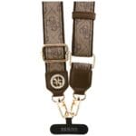 Guess Universal lanyard CBDY 4G Tether Patch Strass Metal Logo Brown