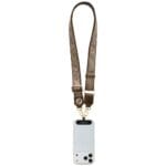 Guess Universal lanyard CBDY 4G Tether Patch Strass Metal Logo Brown