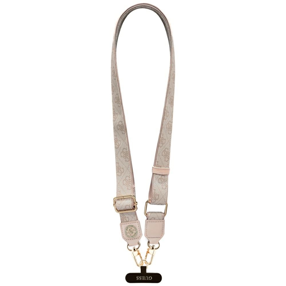 Guess Universal lanyard CBDY 4G Tether Patch Strass Metal Logo Pink