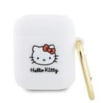 Hello Kitty HKA23DKHSH Cover White Silicone 3D Kitty Head Kryt AirPods Pro/Pro 2