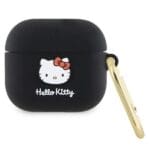 Hello Kitty HKA33DKHSK Cover Black Silicone 3D Kitty Head Kryt AirPods 3