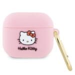 Hello Kitty HKA33DKHSP Cover Pink Silicone 3D Kitty Head Kryt AirPods 3