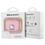 Hello Kitty HKA33DKHSP Cover Pink Silicone 3D Kitty Head Kryt AirPods 3