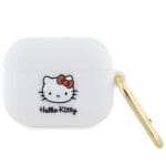 Hello Kitty HKAP3DKHSH Cover White Silicone 3D Kitty Head Kryt AirPods Pro