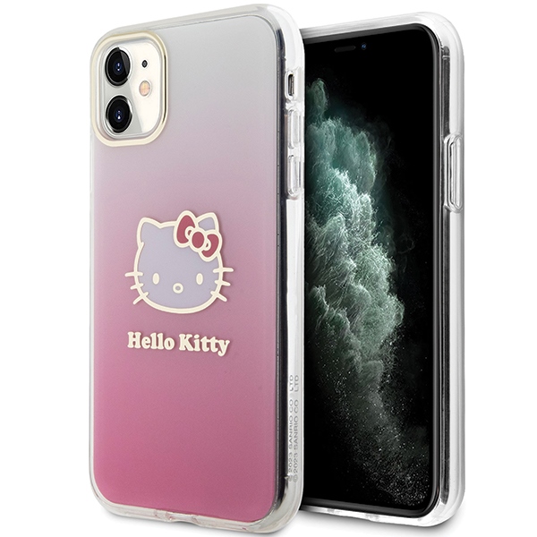 Hello Kitty HKHCN61HDGKEP Pink Hardcase IML Gradient Electrop Kitty Head Kryt iPhone 11/XR